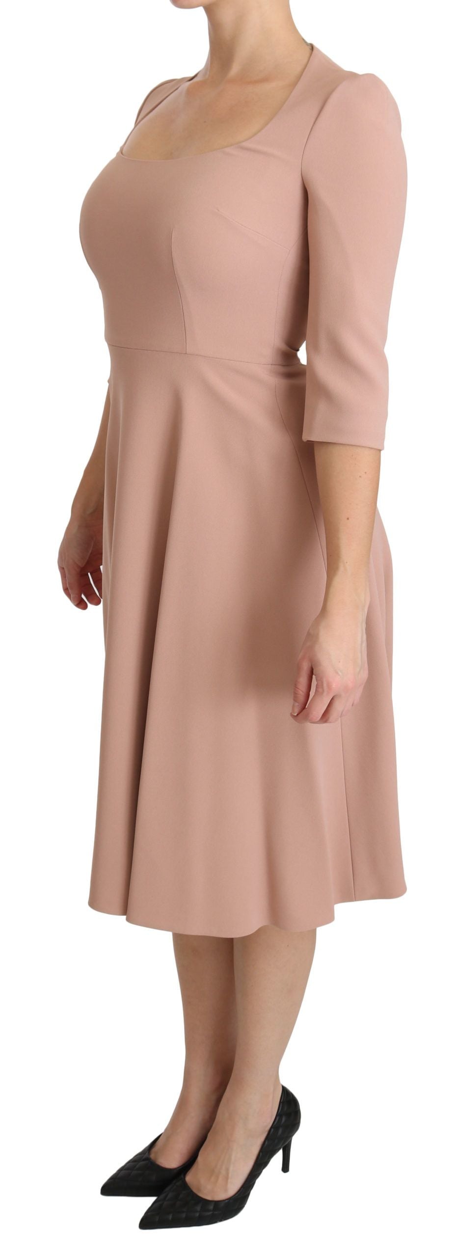 Elegant Light Pink A-Line Knee Length Dress