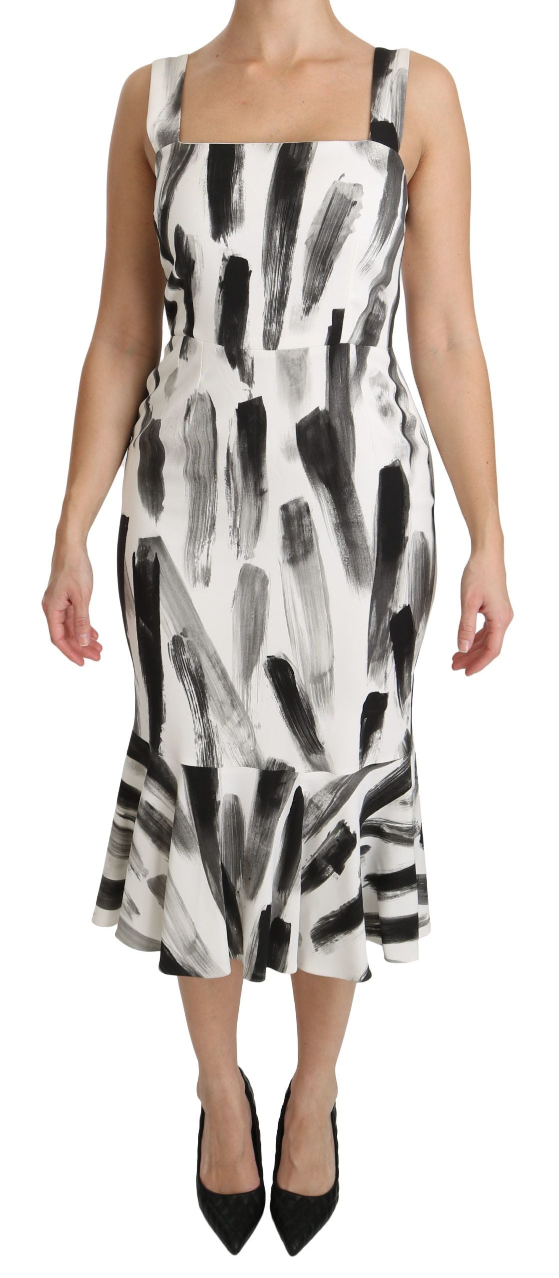 Chic Monochrome Sheath Midi Dress