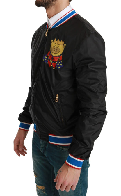 Elegant Multicolor Motive Bomber Jacket