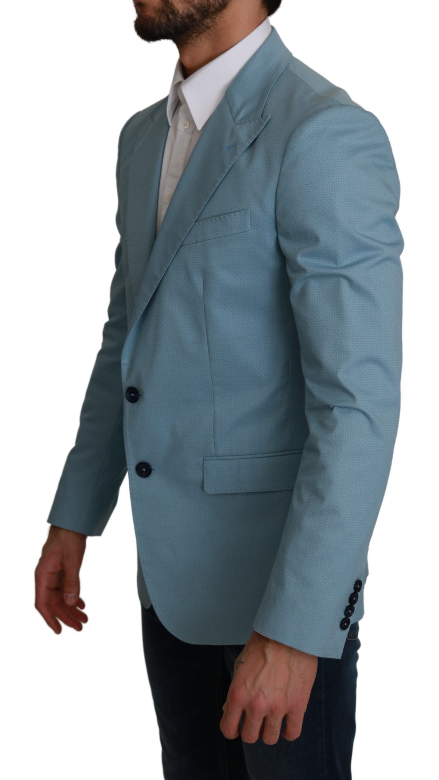 Elegant Blue Fantasy Pattern Blazer