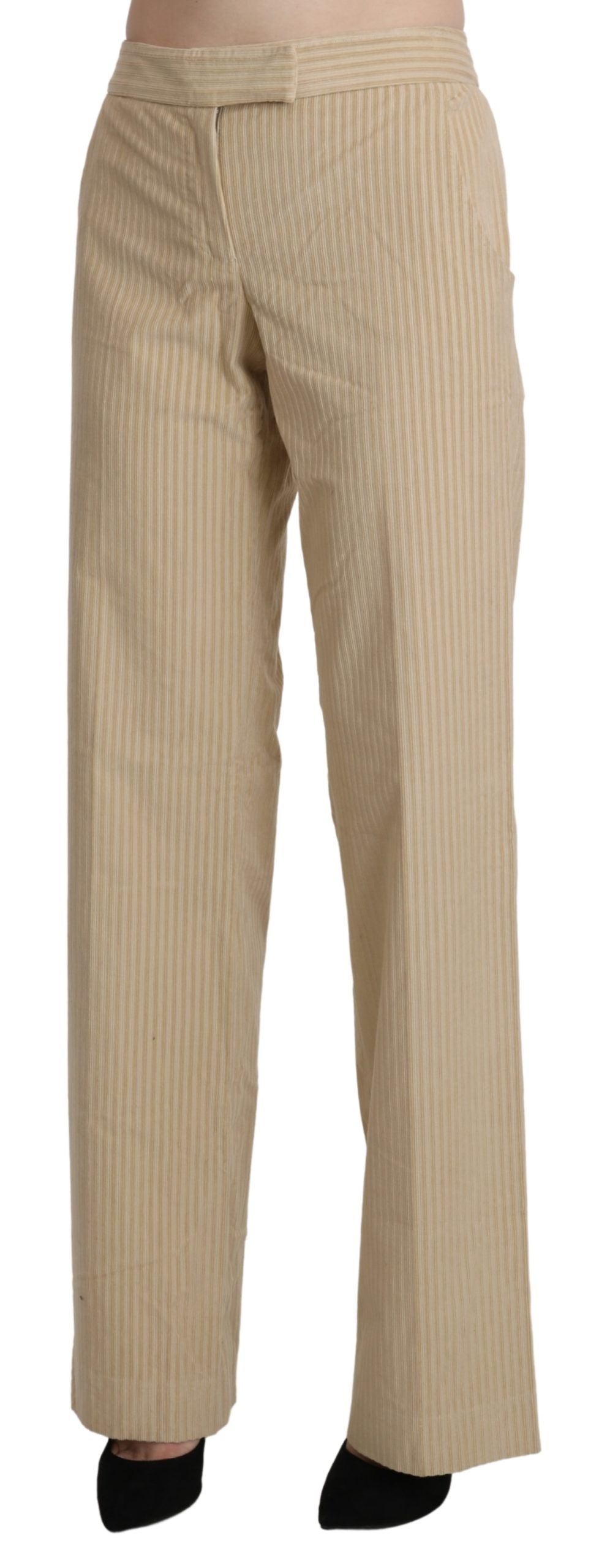 Chic Beige High-Waist Wide Leg Pants