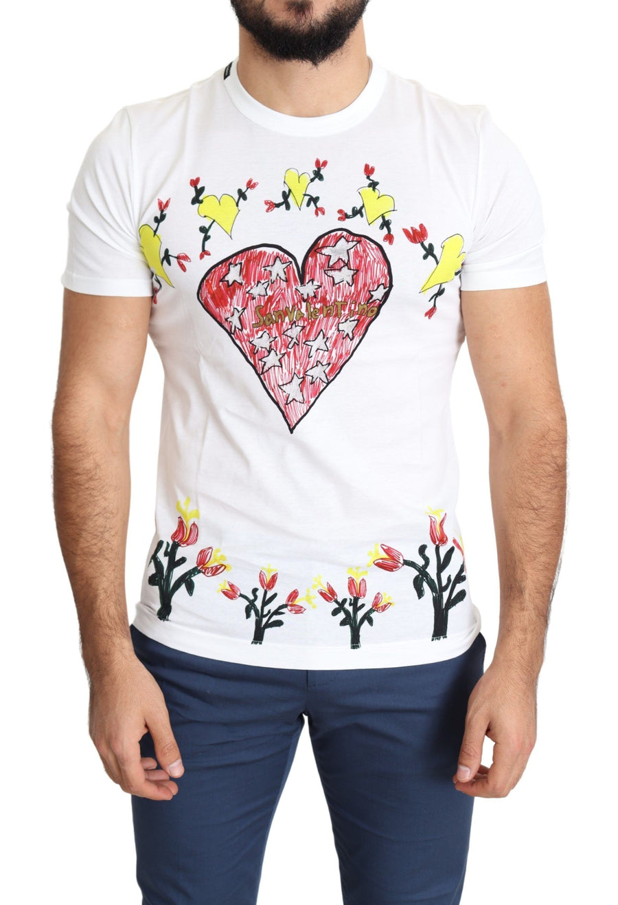 Chic Saint Valentine Print Crew Neck T-Shirt