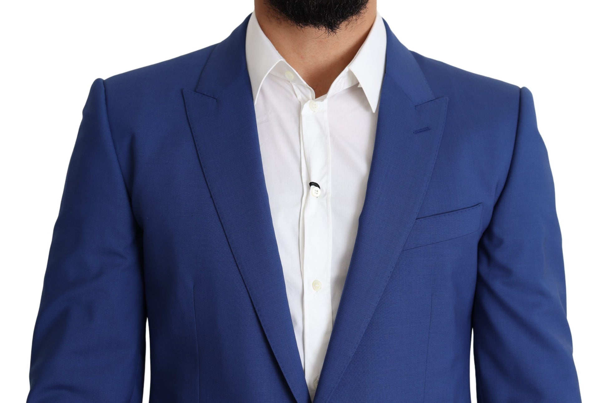 Exquisite Blue Wool Martini Blazer Jacket