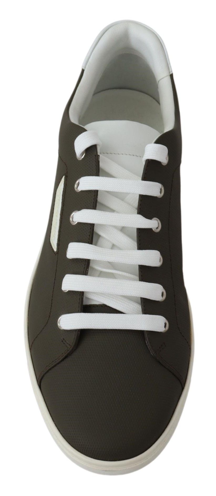 Sleek White Leather Low Top Sneakers