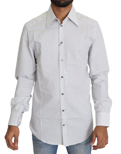 Elegant Slim Fit Polka Dot Dress Shirt