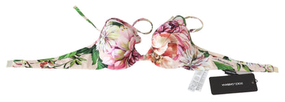 Floral Elegance Elastic Bikini Top