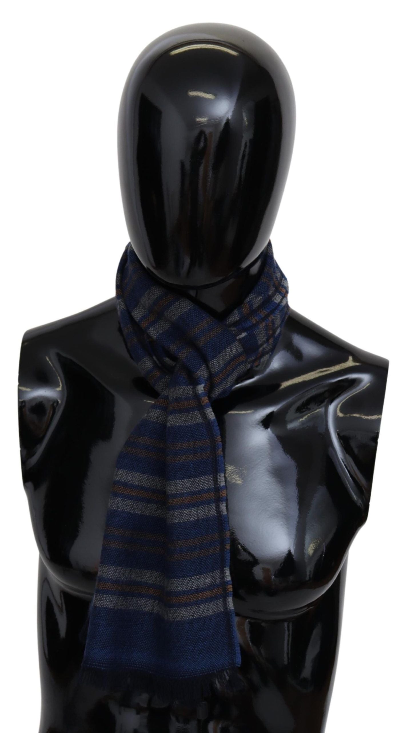 Chic Multicolor Wool Scarf Unisex Fringed Design