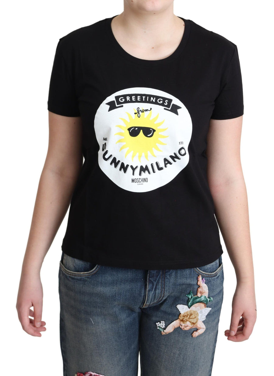 Chic Moschino Cotton Tee with Milano Print