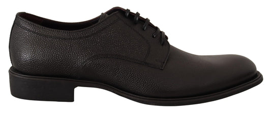 Elegant Black Leather Derby Dress Shoes