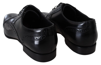 Elegant Black Leather Formal Derby Shoes