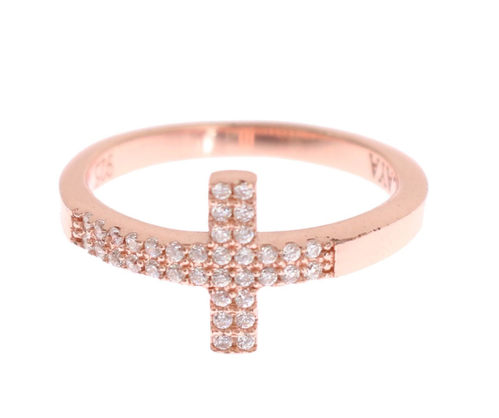 Elegant Pink Crystal Encrusted Silver Ring