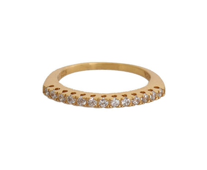 Gleaming CZ Crystal Gold-Plated Ring