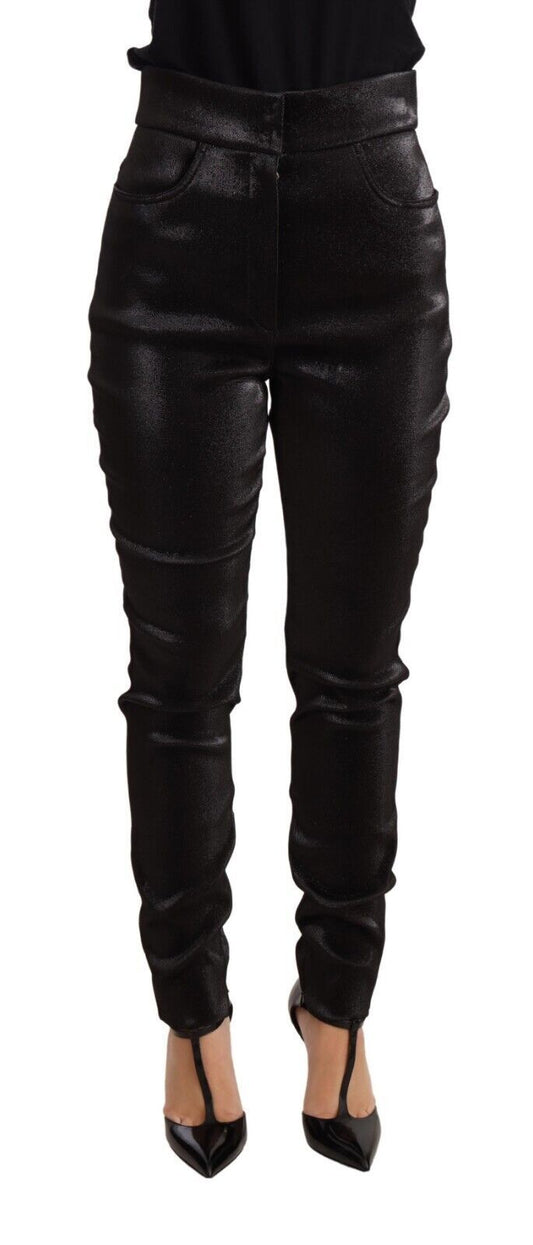 Elegant Slim Fit Shimmer Cropped Pants