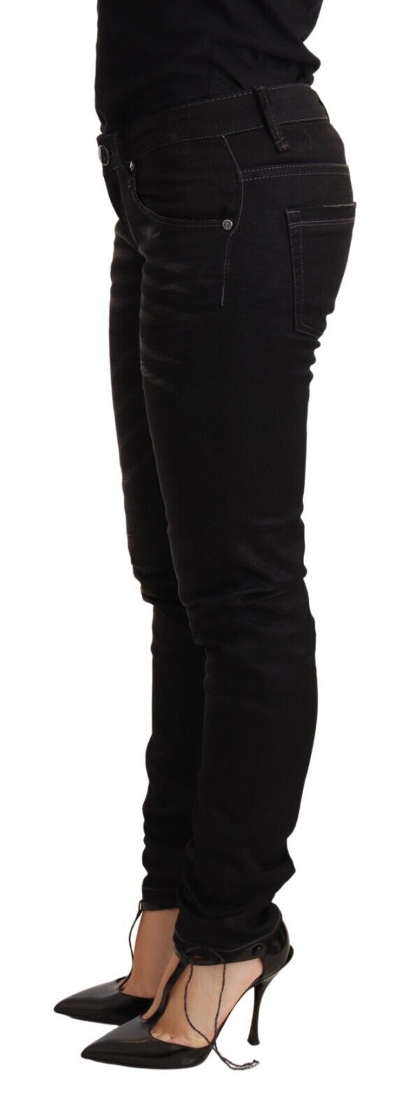 Sleek Black Washed Skinny Jeans