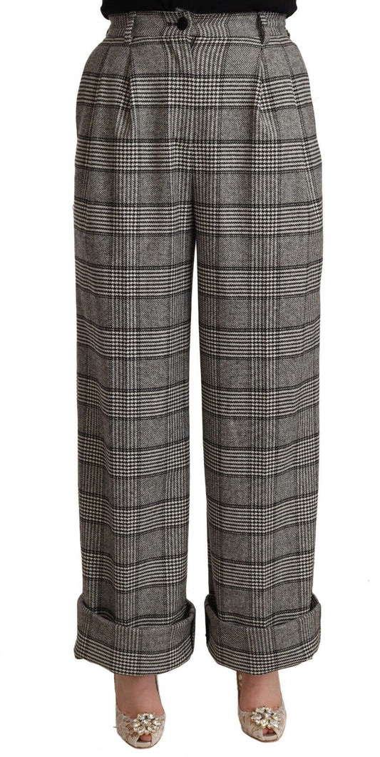 Elegant High Waist Straight Trousers In Grey