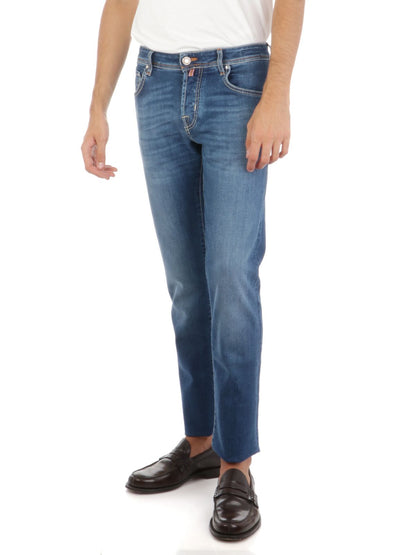 Blue Cotton Slim Men Jeans