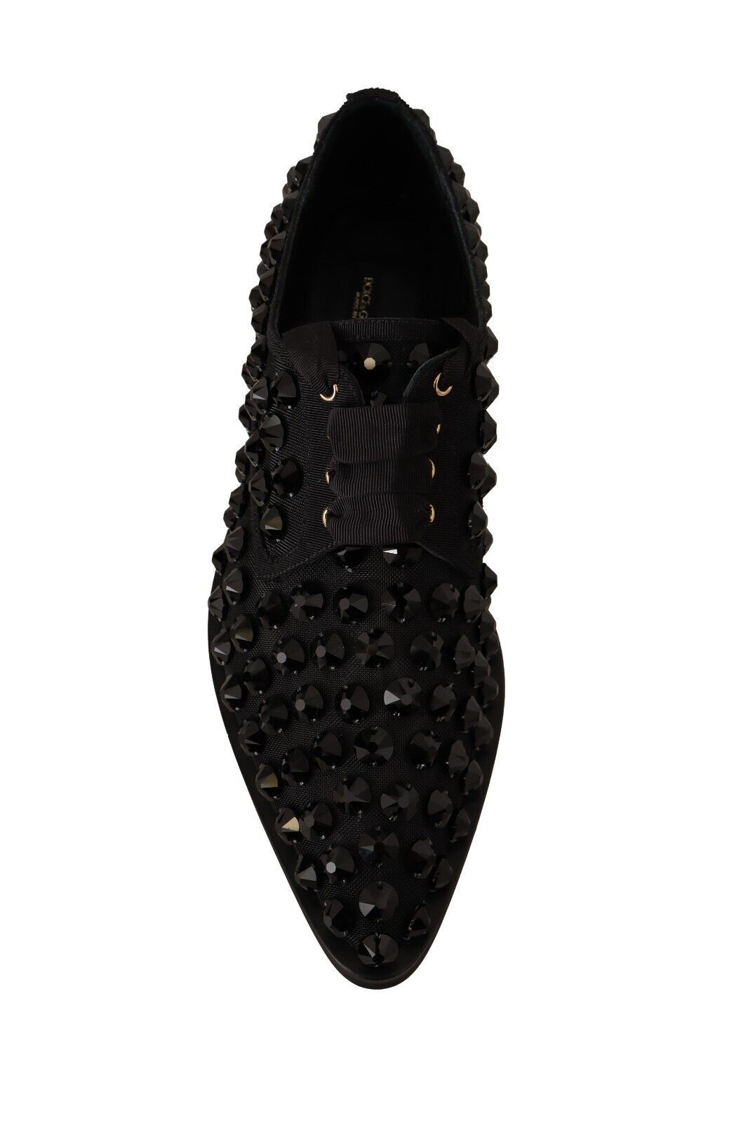 Elegant Gros Grain Lace-Up Jeweled Flats