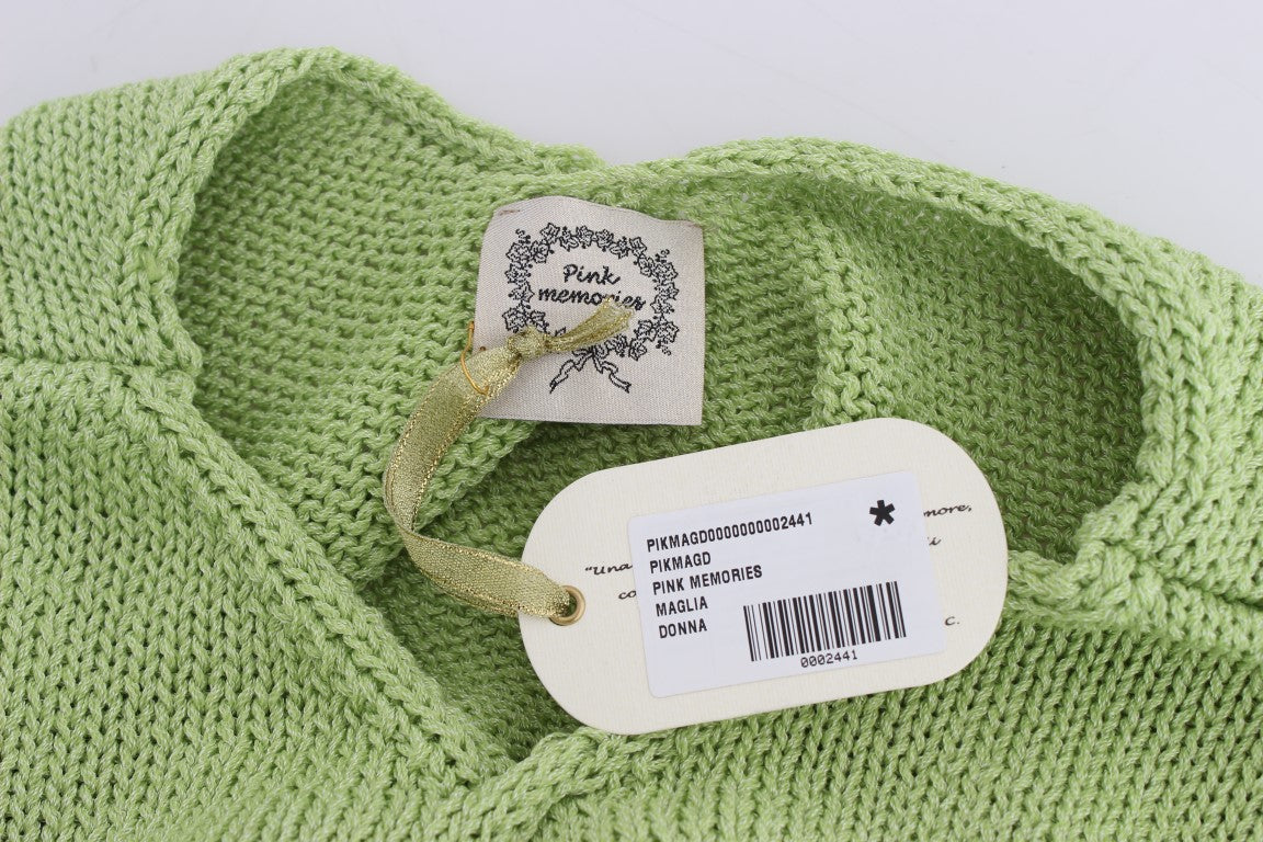 Elegant Green Knitted Sleeveless Vest Sweater