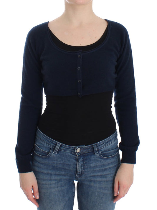 Chic Cashmere-Blend Cropped Sweater in Blue