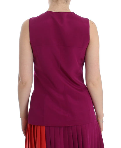 Stunning Silk Sleeveless Purple Blouse