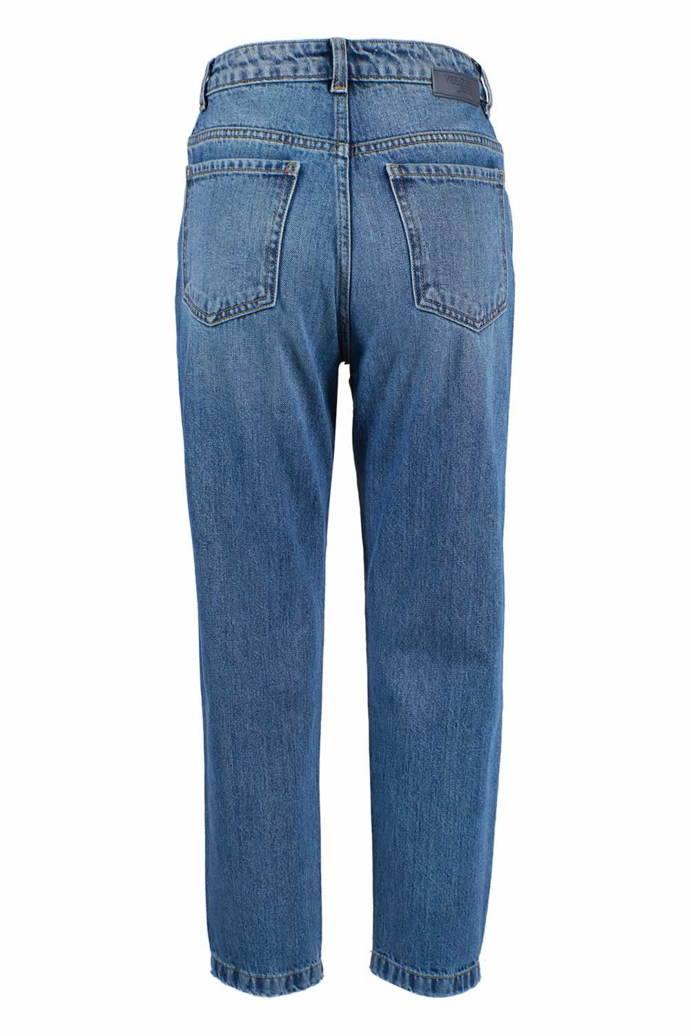 Blue Cotton Women's High-Waisted Jean