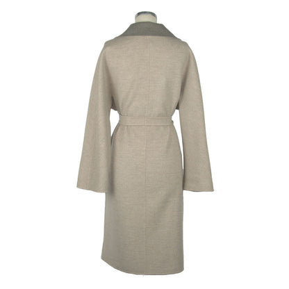 Elegant Italian Virgin Wool Coat