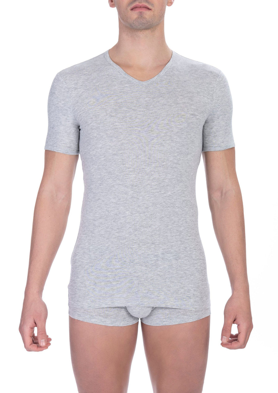 Gray Cotton Men T-Shirt