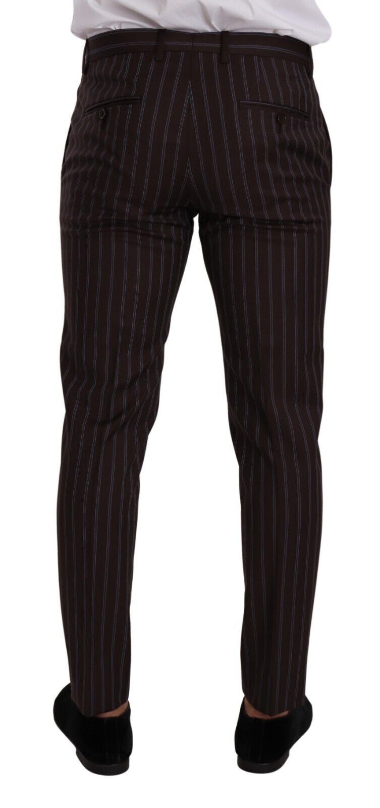 Elegant Maroon Striped Slim Fit Suit