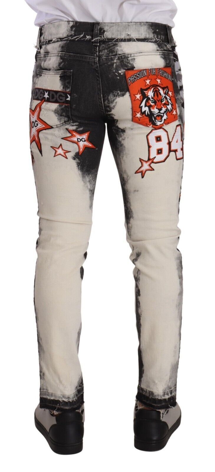 Chic Slim Fit Star Motif Denim Jeans