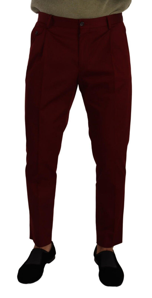 Elegant Dark Red Dress Chinos for Men