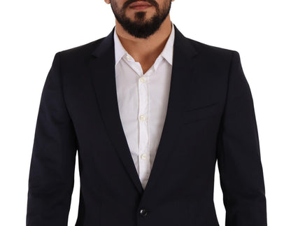 Sleek Navy Martini Slim Fit Wool Blazer