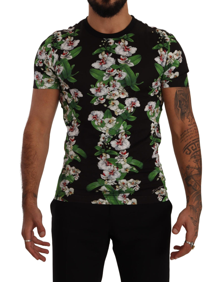 Elegant Floral Crewneck Tee for Men