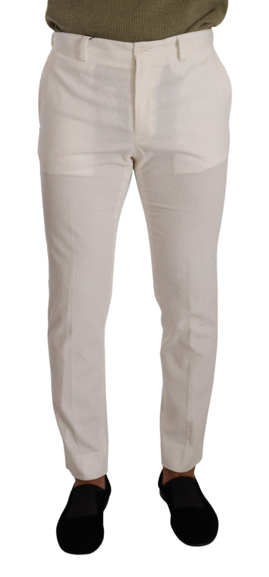 Elegant Slim Fit Cotton Trousers