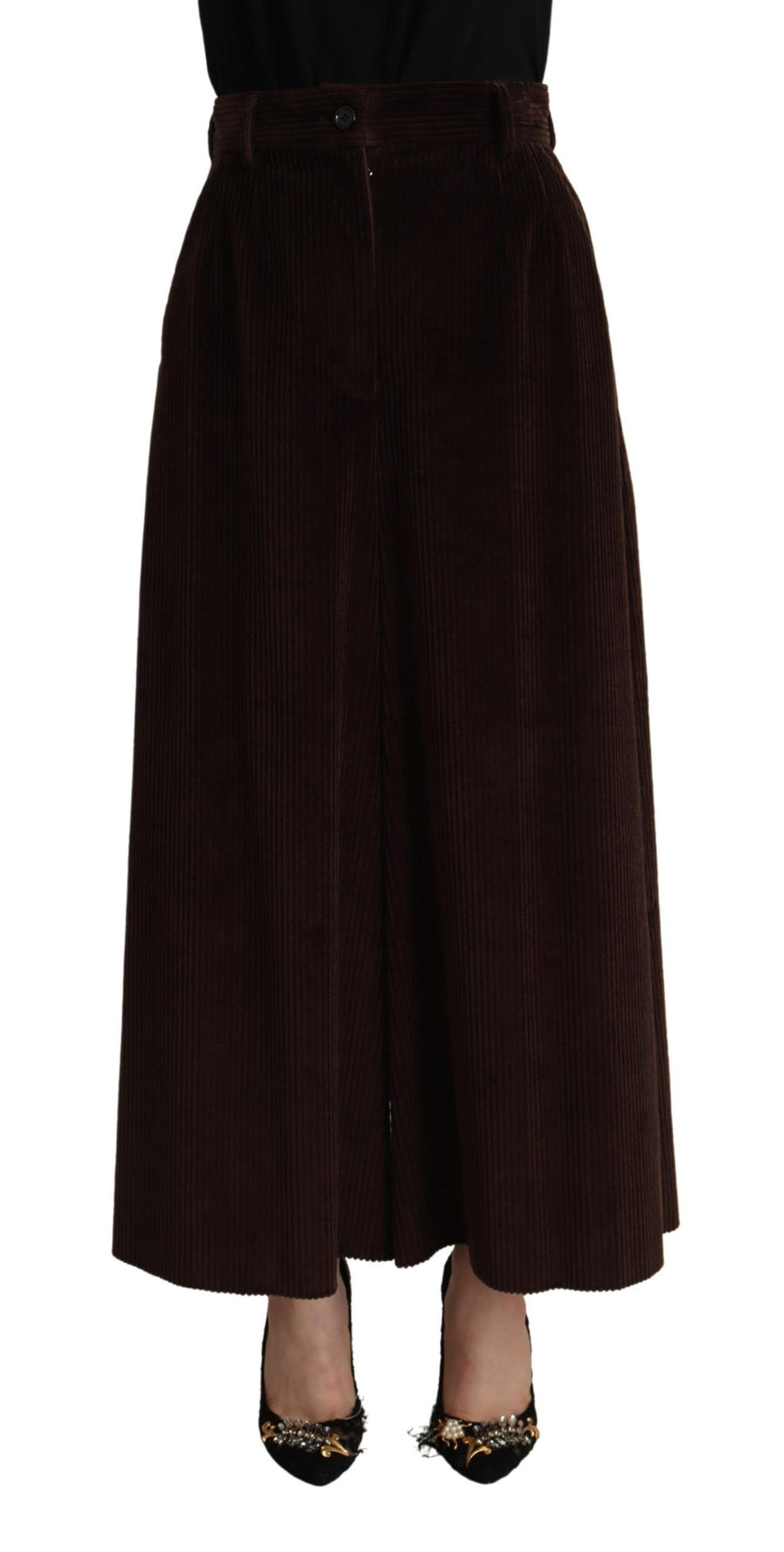 Chic Bordeaux High-Waisted Corduroy Pants