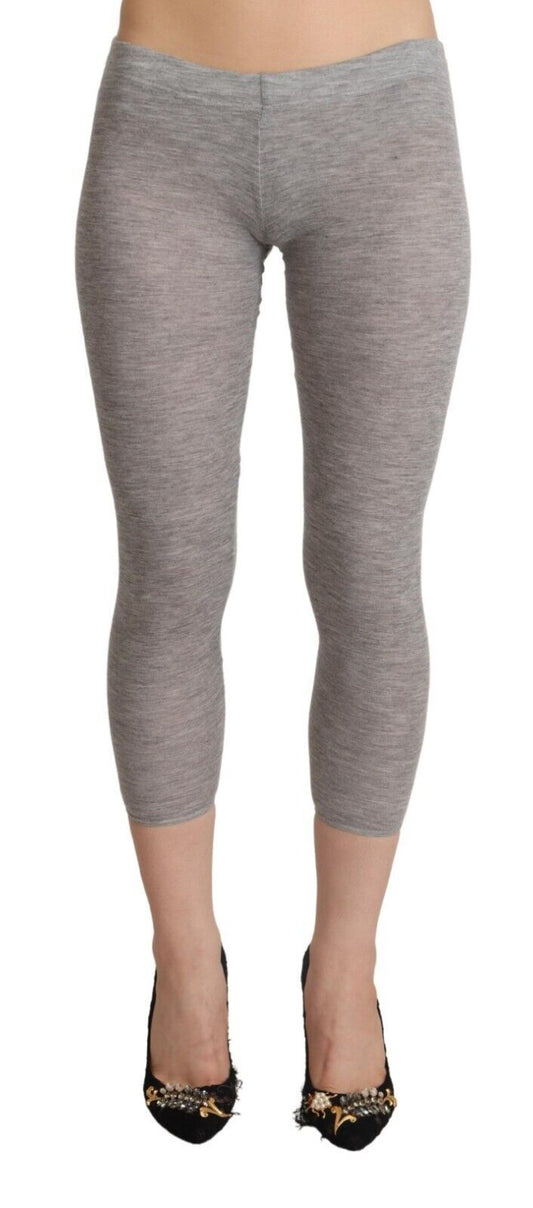 Chic Gray Slim-Fit Cropped Leggings