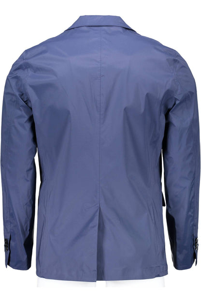 Blue Nylon Men Jacket