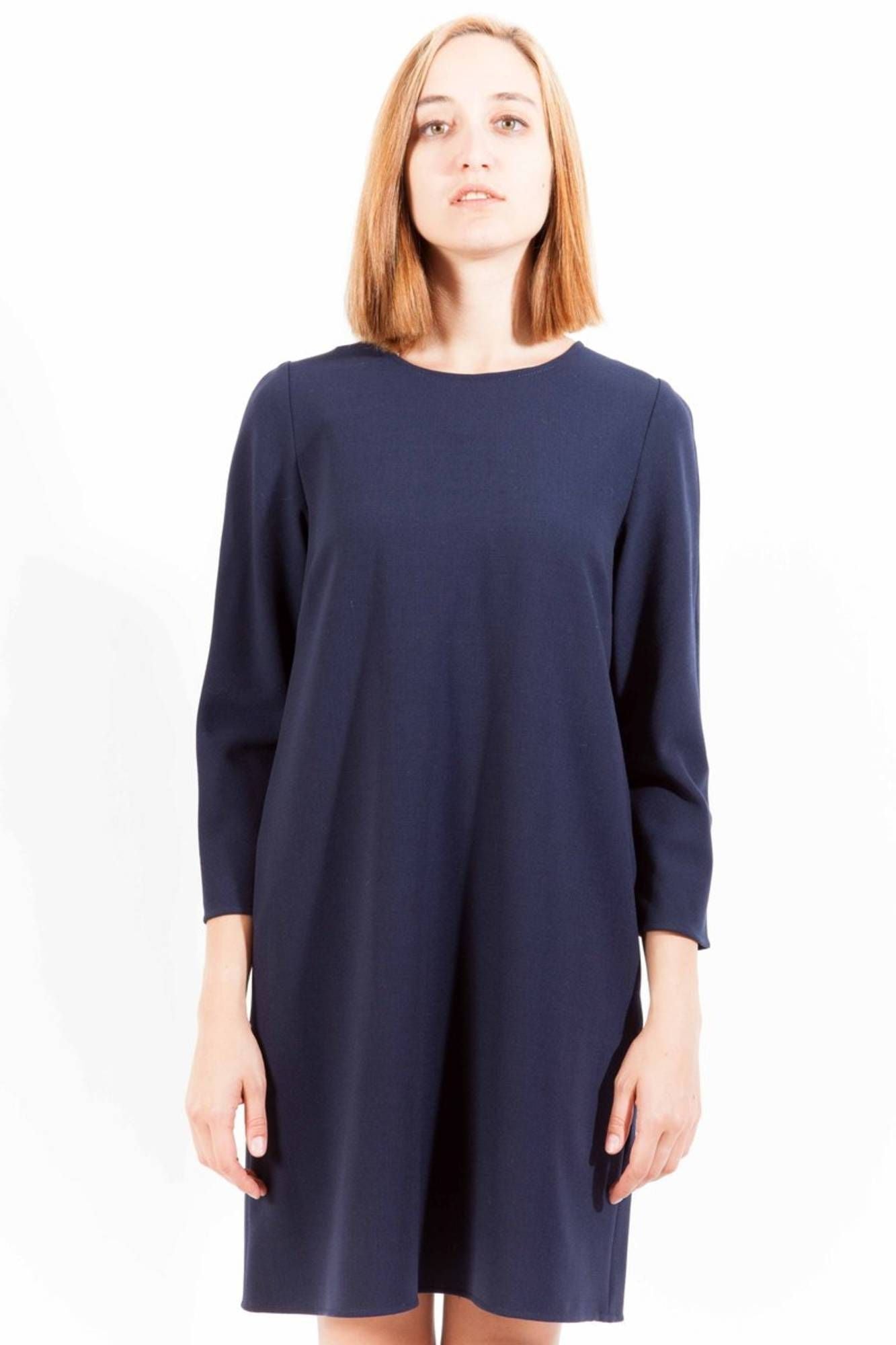 Blue Wool Women Dress