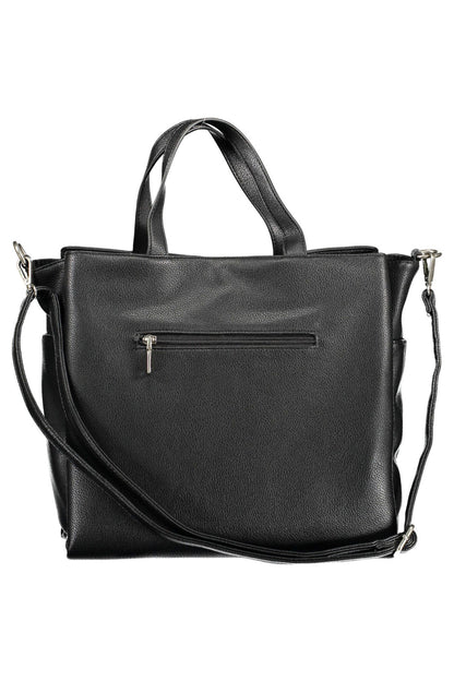 Black Polyethylene Women Handbag