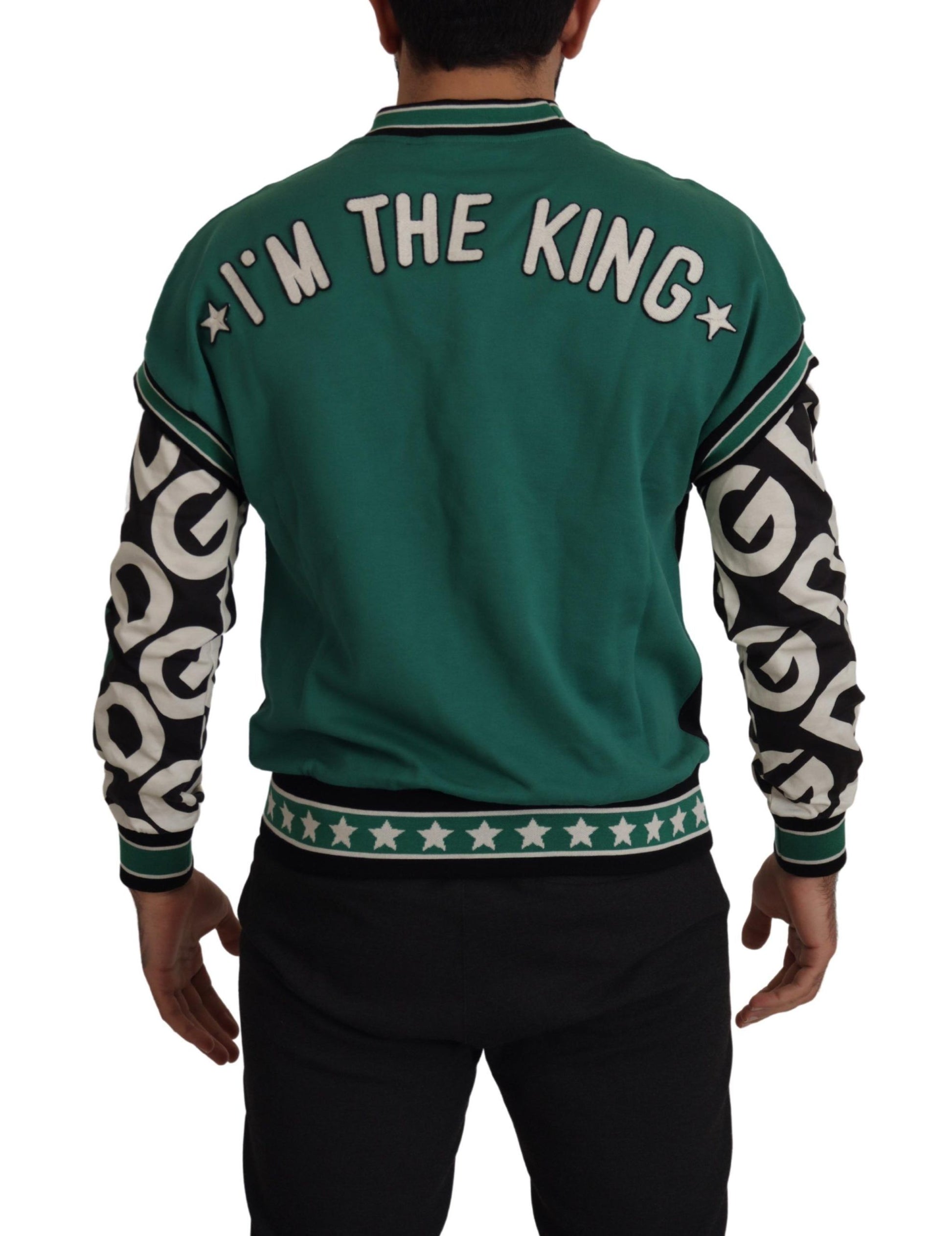 Regal Crewneck Pullover Sweater - Black & Green