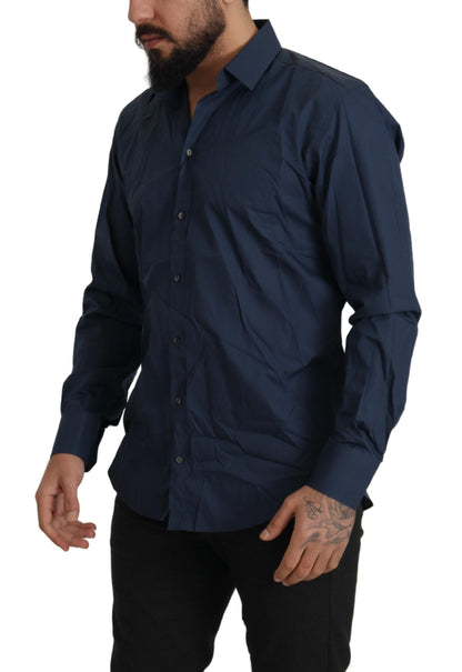 Elegant Slim Fit Blue Martini Dress Shirt