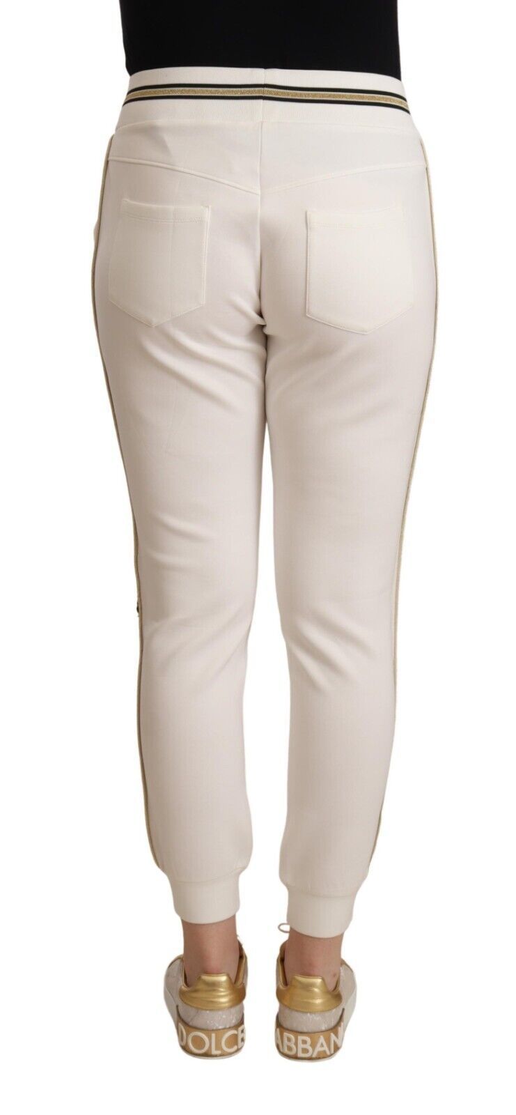 Chic White Mid Waist Jogger Pants