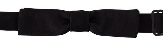 Elegant Black Silk Bow Tie