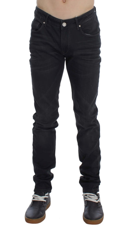 Sleek Gray Slim Fit Men's Premium Denim