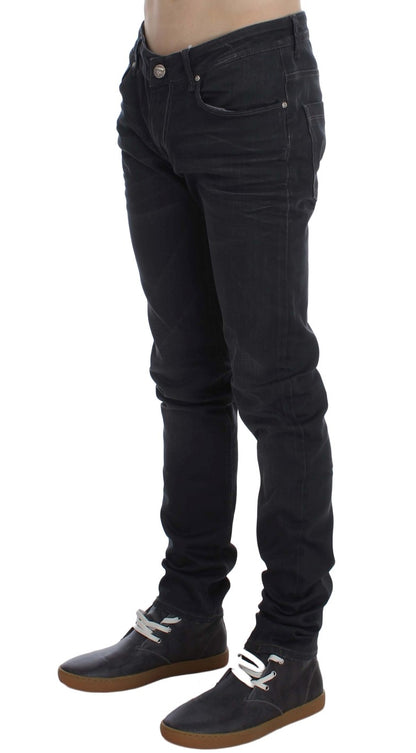 Sleek Gray Slim Fit Men's Premium Denim