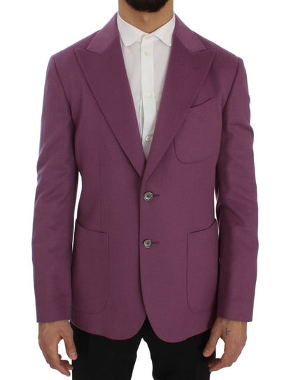 Elegant Purple Cashmere-Silk Blend Blazer