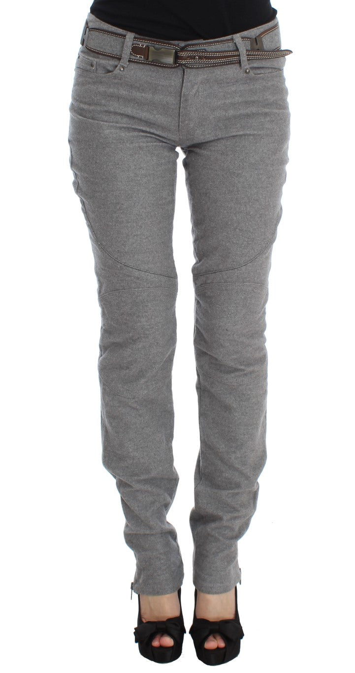 Chic Gray Casual Cotton Pants