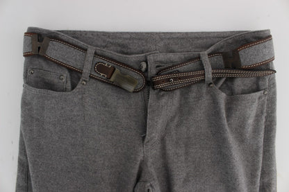 Chic Gray Casual Cotton Pants