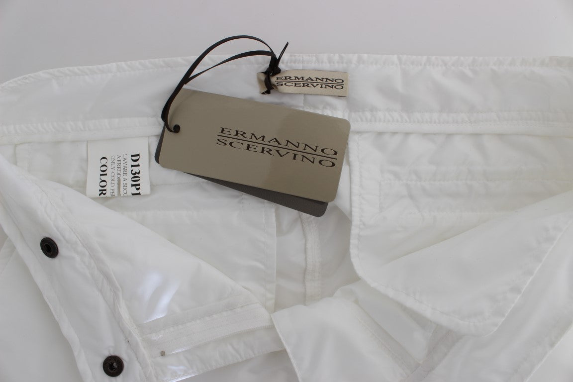 Chic White Nylon Cargo Pants by Italian Designer