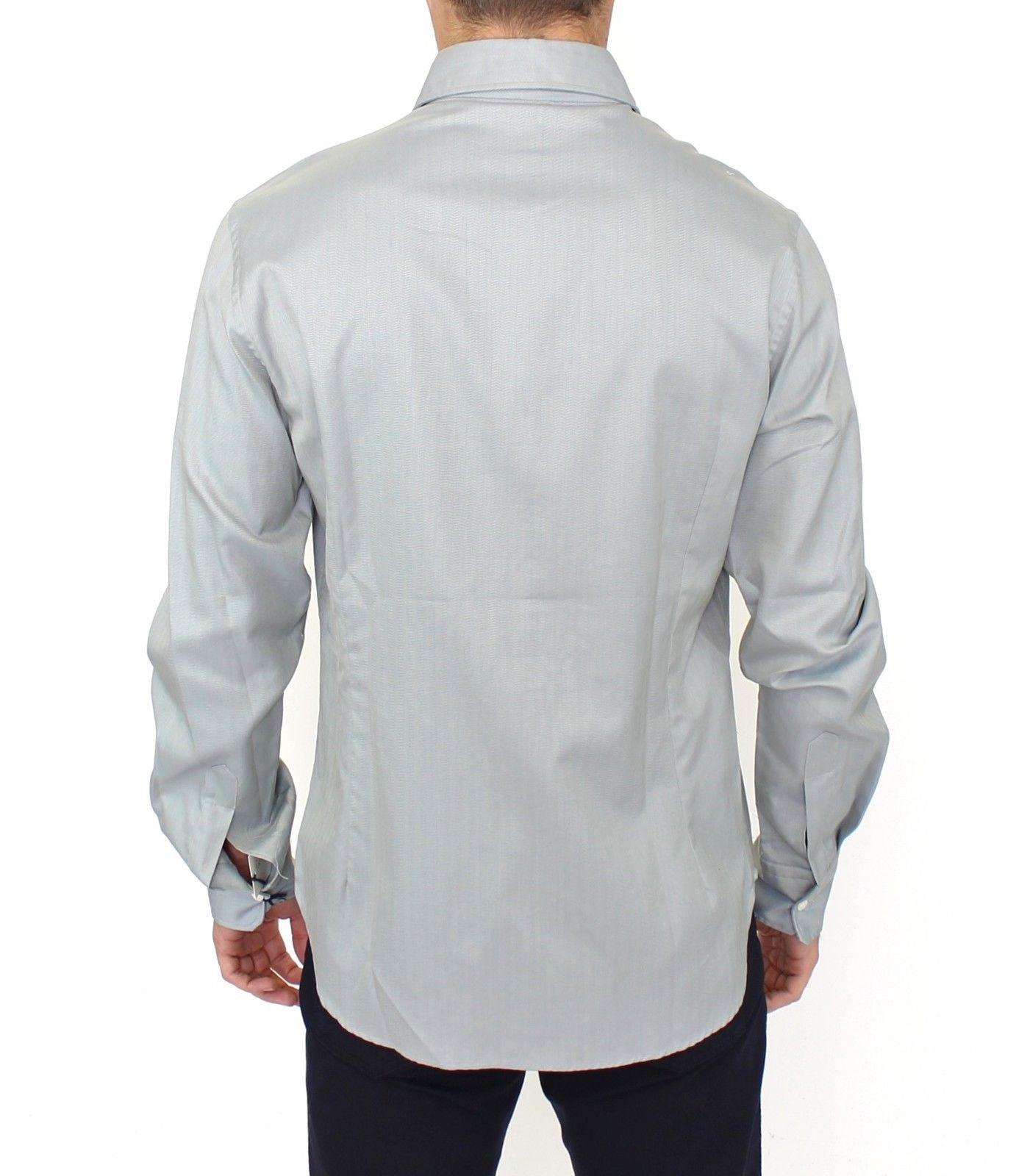 Elegance Unleashed Gray Casual Button-Front Shirt