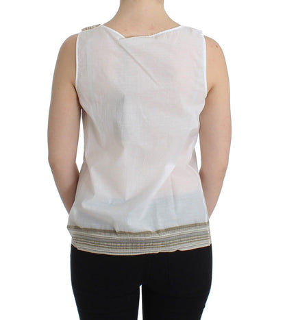 Elegant White Bow-Detailed Sleeveless Top